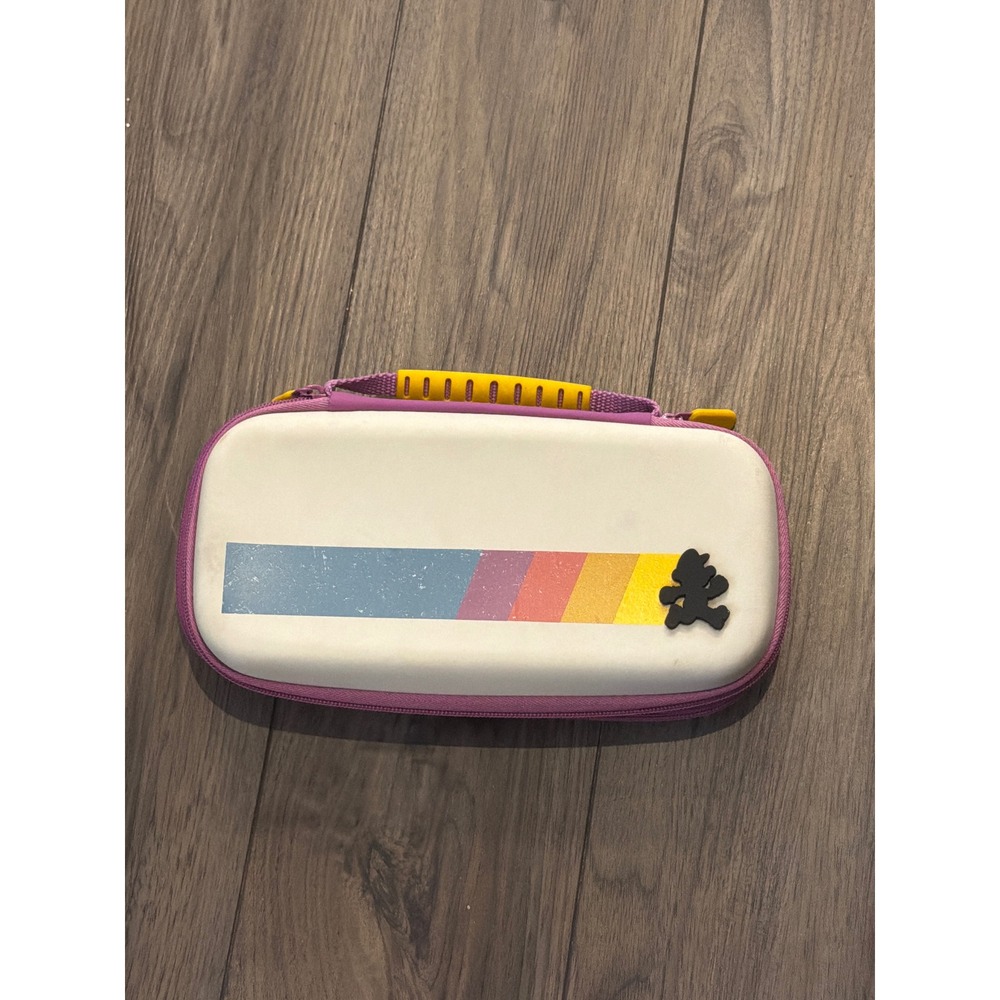 Nintendo Switch Mario Carrying Case Retro Rainbow Hardshell White Purple Yellow